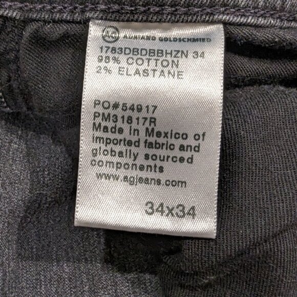 AG Tellis Modern Slim Jeans Black 34W 30L - Picture 5 of 7